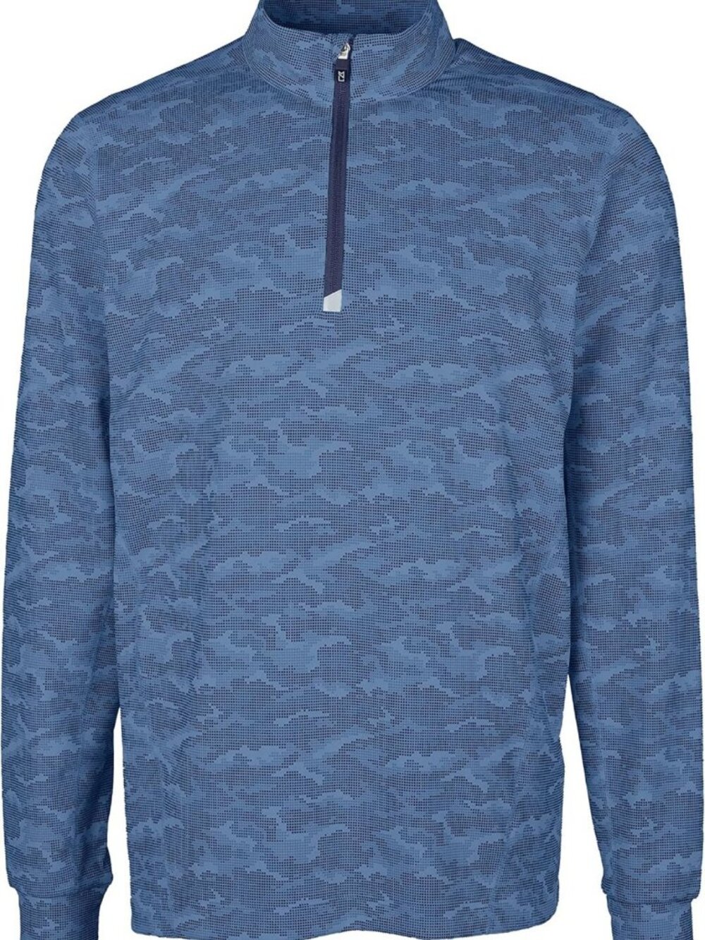 Men's Camo Print Stretch Quarter Zip Pullover - Lightweight, Athletic Fit